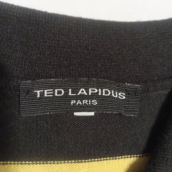 Ted Lapidus Men's Striped 1/4 Zip Polo Shirt Size L - Picture 4 of 8